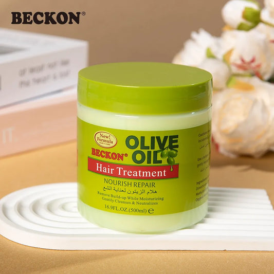 Crème Masque Capillaire à l'Huile d'Olive 500 ml, Lissant, Nourrissant et Fortifiant